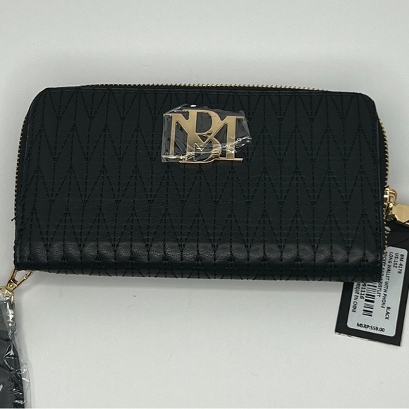 🖤Badgley Mischka Black Long Wallet w/ Phone Pocket Wristlet NWT!!!! - Picture 1 of 2